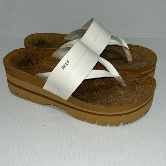 Reef Vista Higher Lennox Platform Sandal White - Size 7.5 - Picture 5 of 11